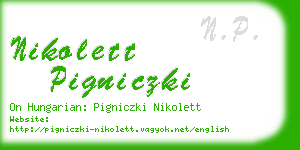 nikolett pigniczki business card